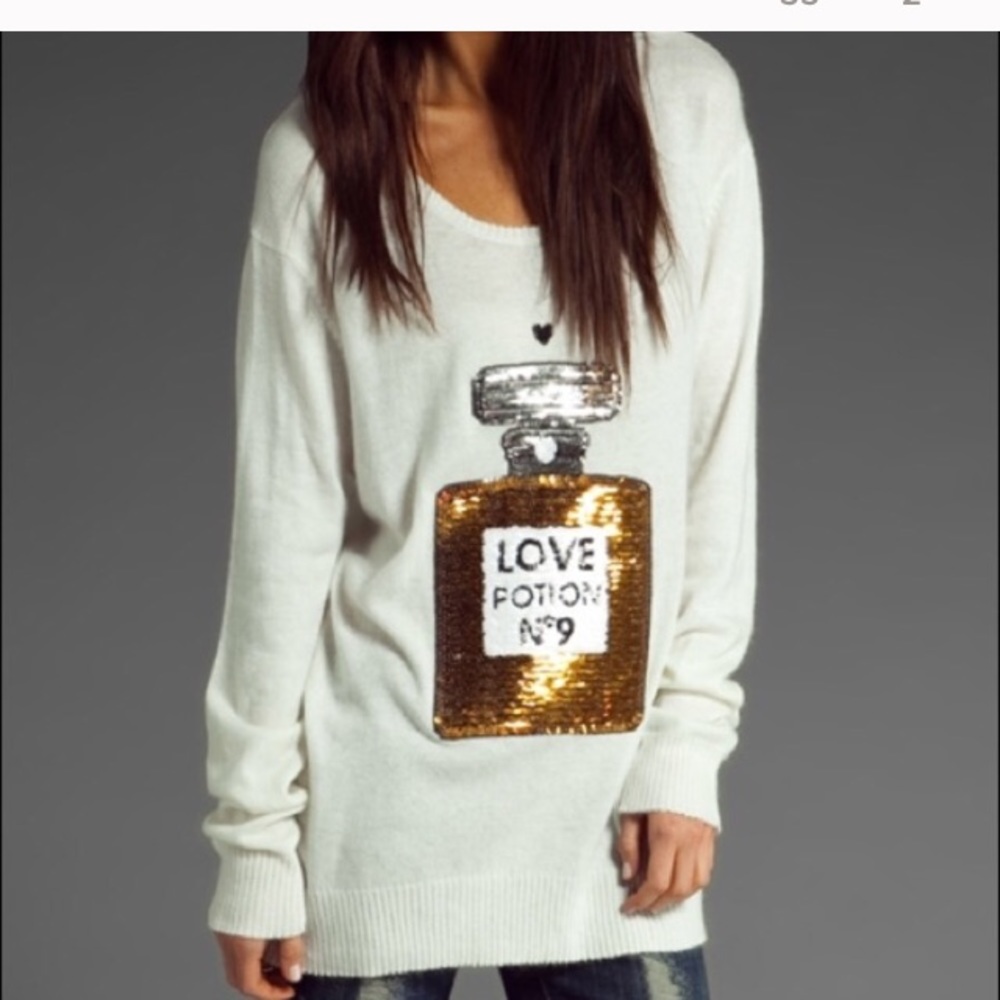 Wildfox Love Potion No9 Sweater Pullover Sequin S - Picture 7 of 8